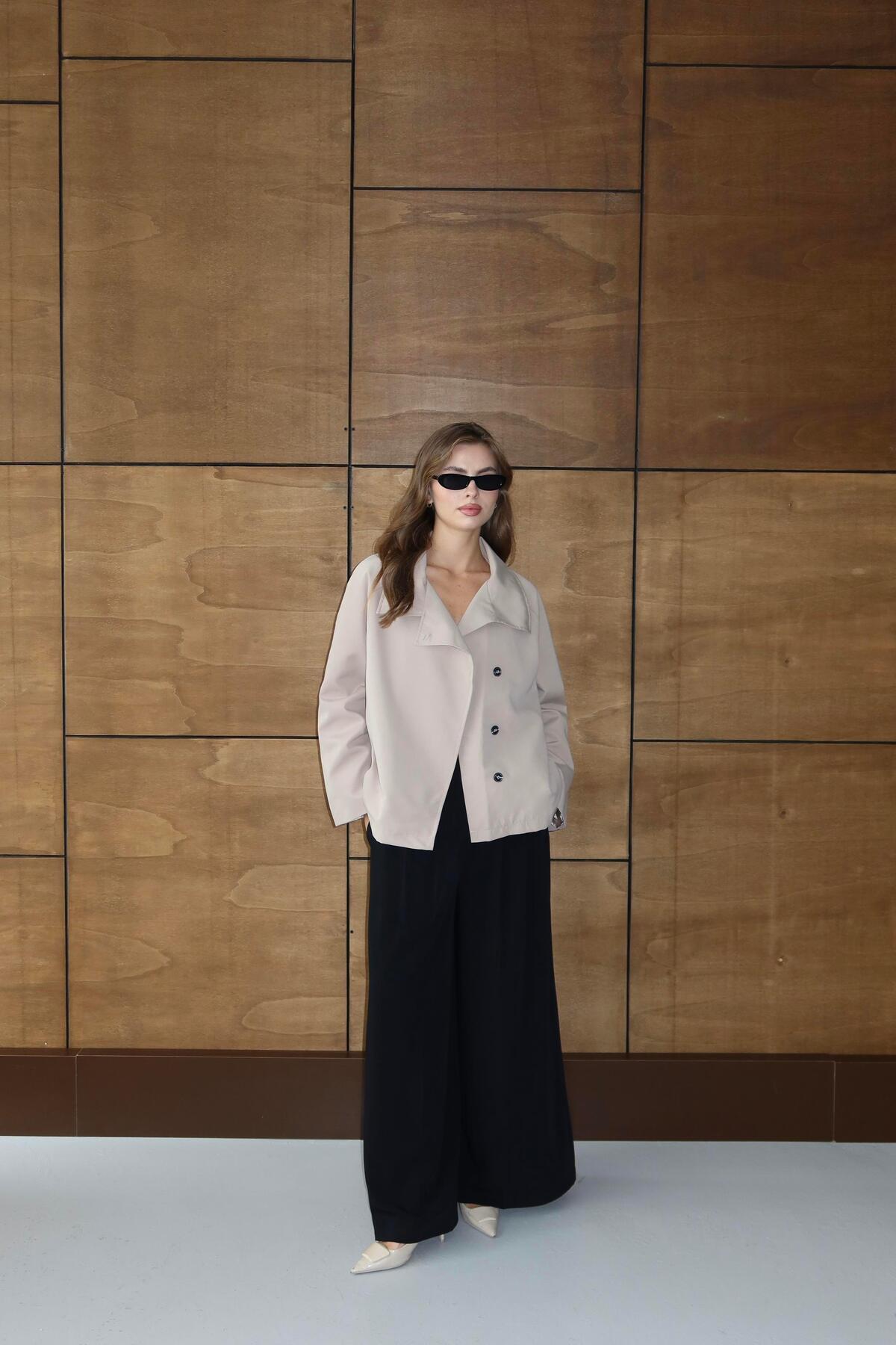 High Neck Oversized Trench Coat