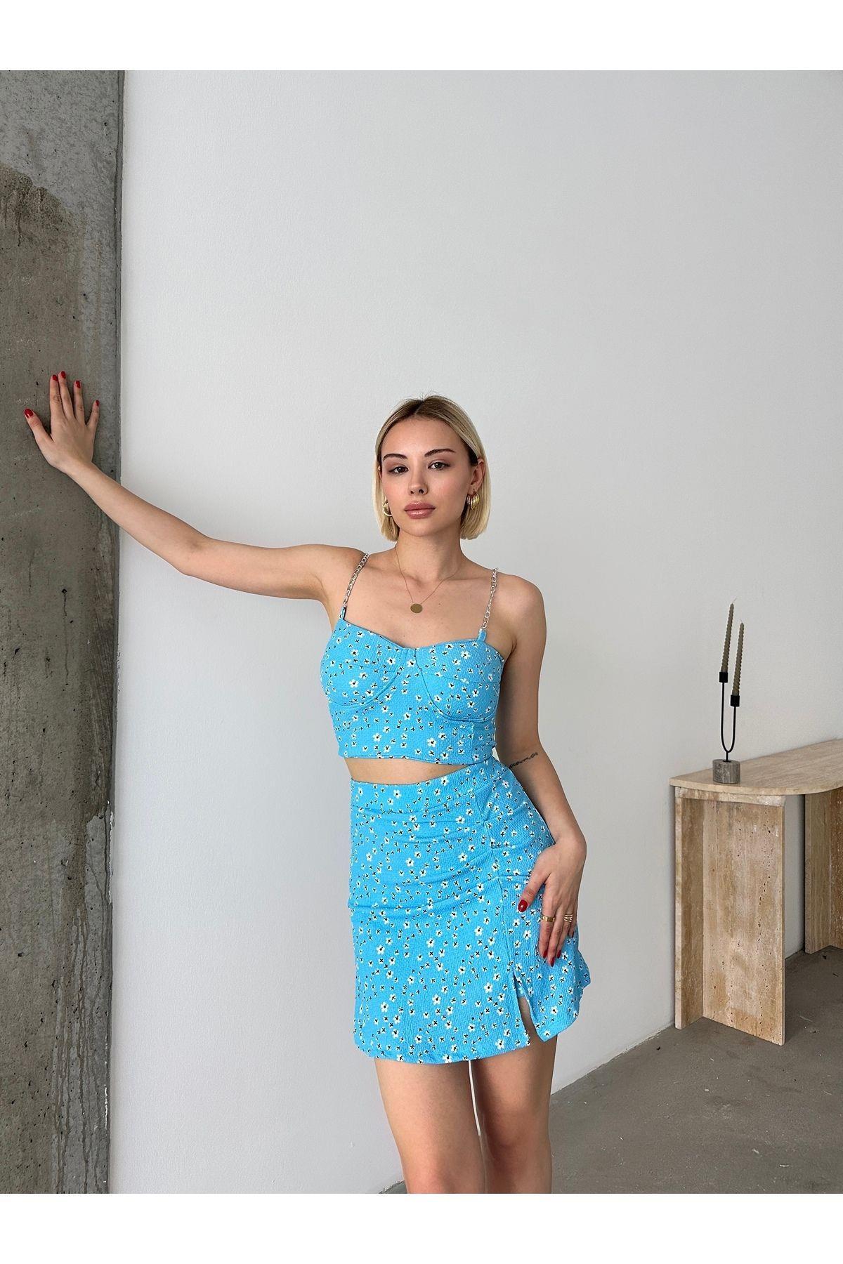 Floral Crop Top & Skort Set