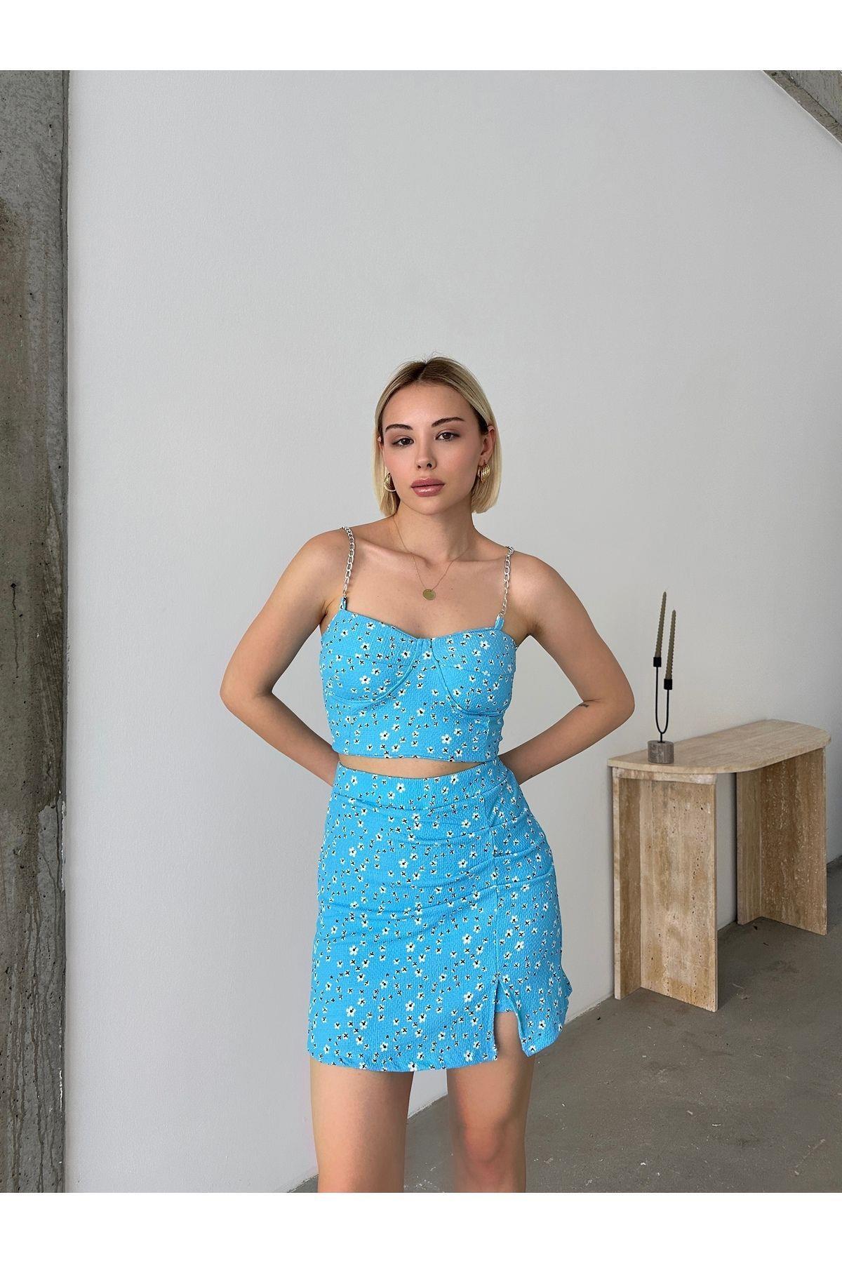 Floral Crop Top & Skort Set