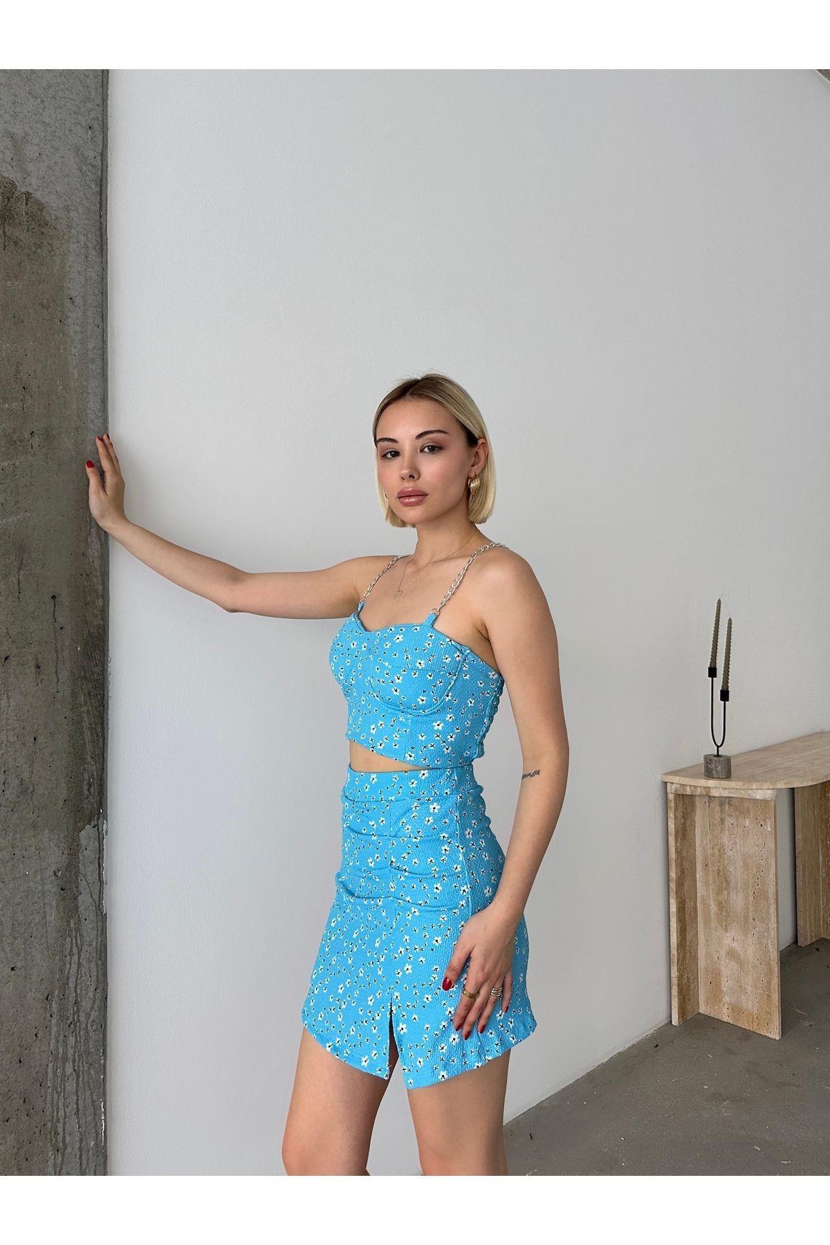 Floral Crop Top & Skort Set
