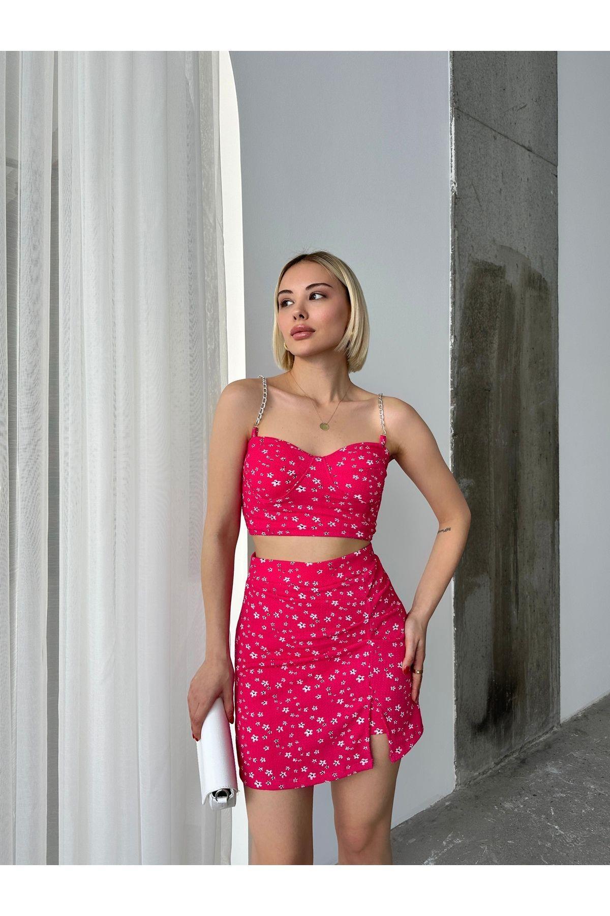 Floral Crop Top & Skort Set