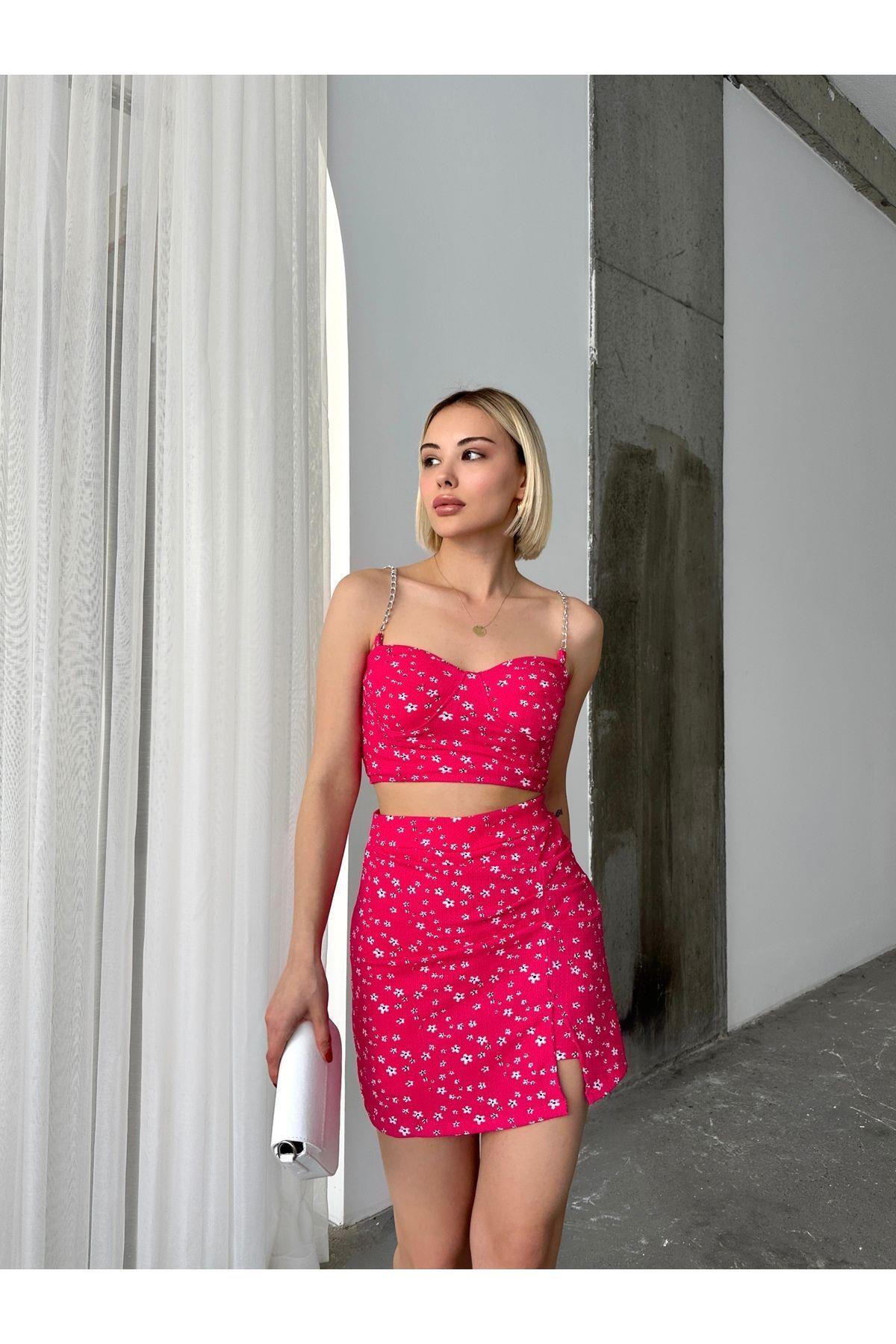 Floral Crop Top & Skort Set