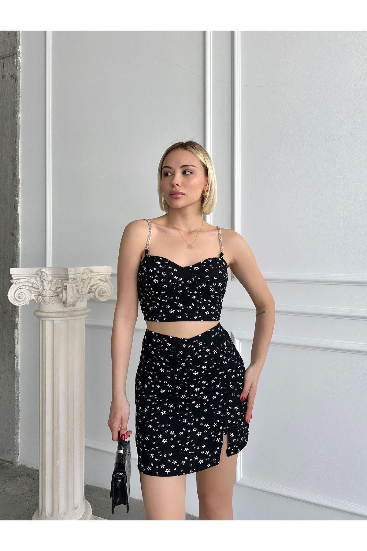 Floral Crop Top & Skort Set