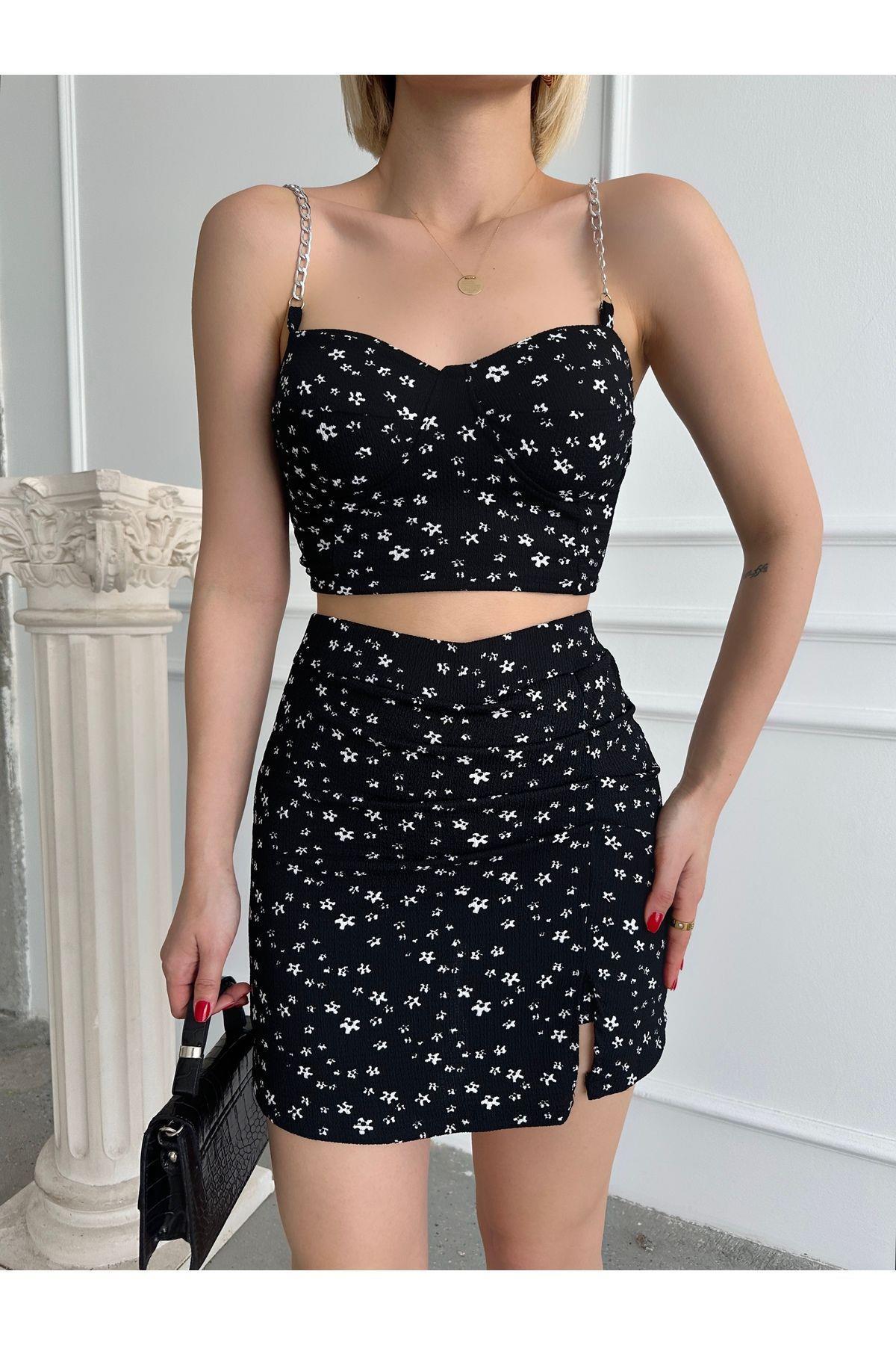 Floral Crop Top & Skort Set