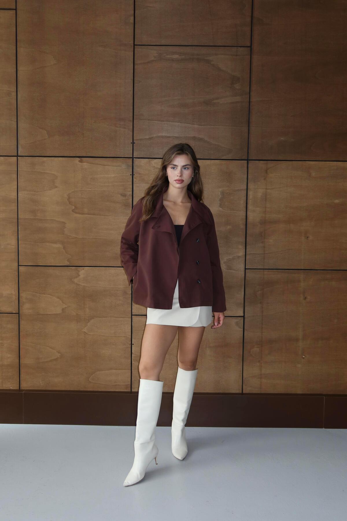 High Neck Oversized Trench Coat