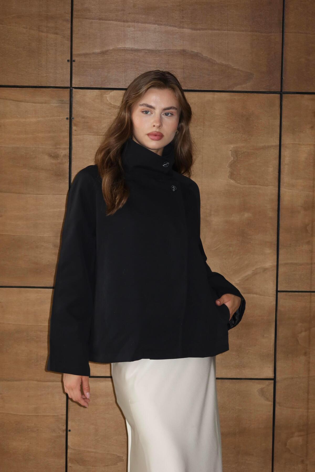 High Neck Oversized Trench Coat