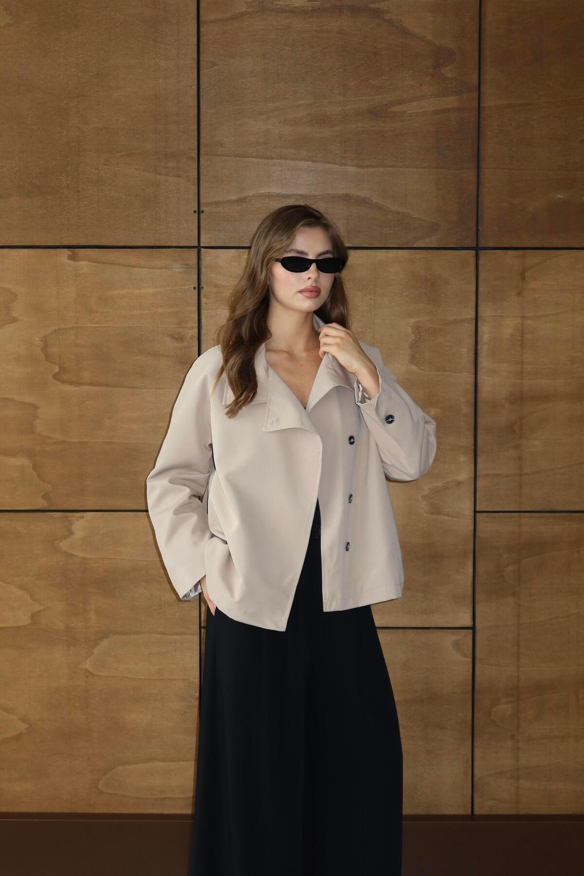 High Neck Oversized Trench Coat