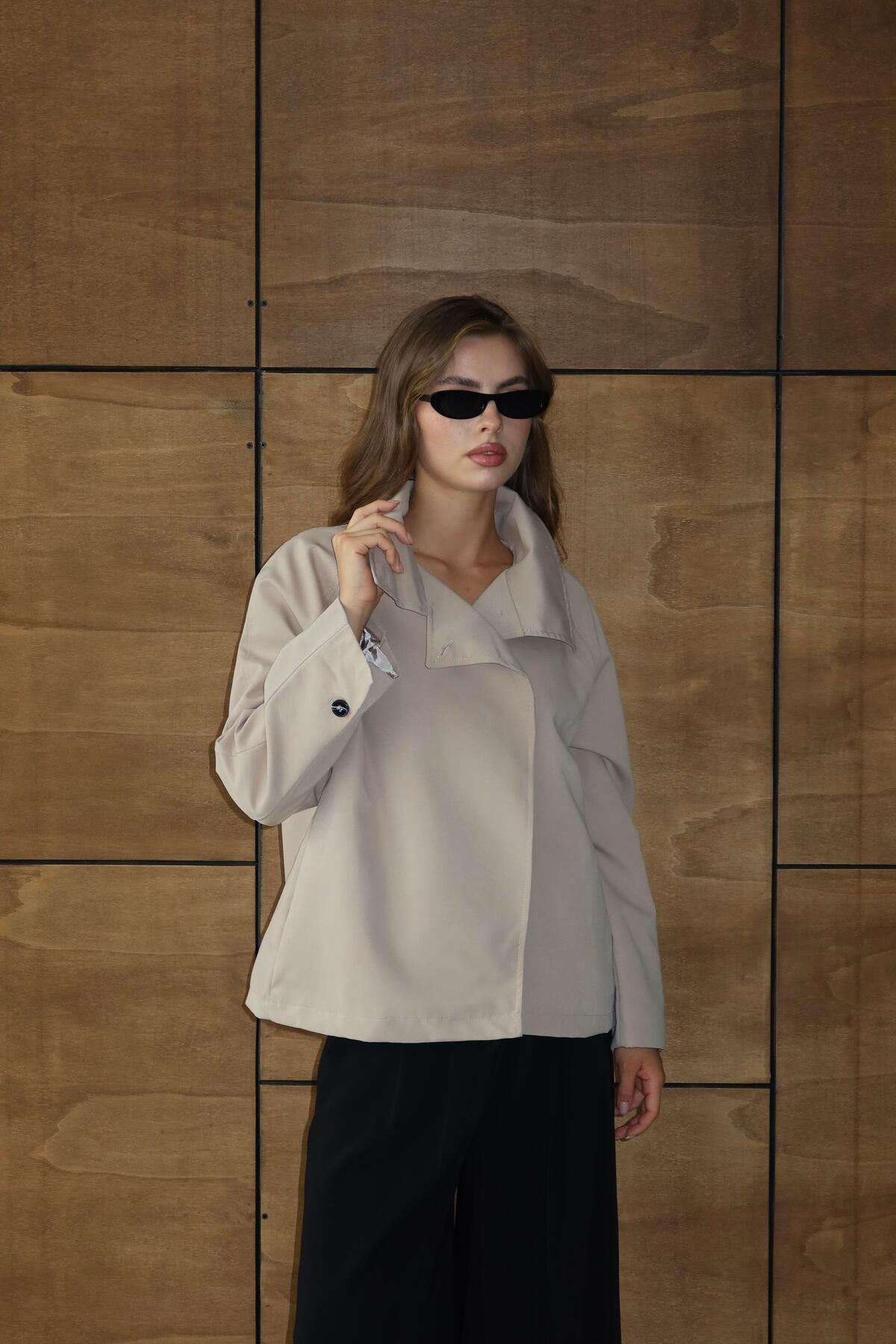 High Neck Oversized Trench Coat