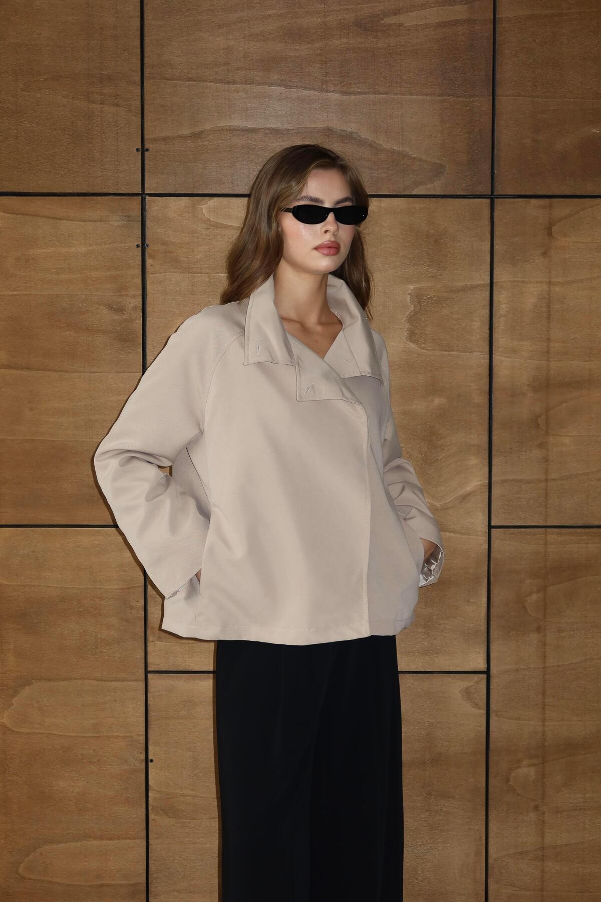 High Neck Oversized Trench Coat