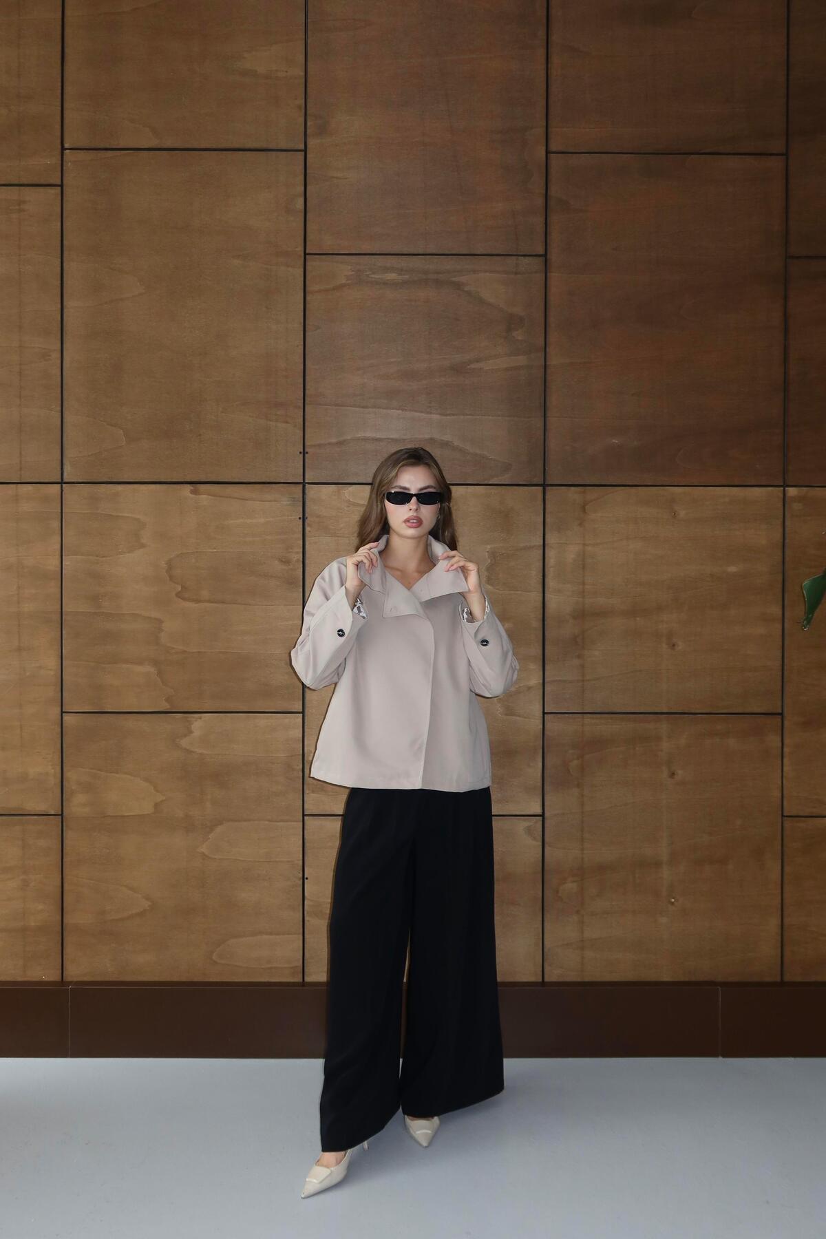 High Neck Oversized Trench Coat