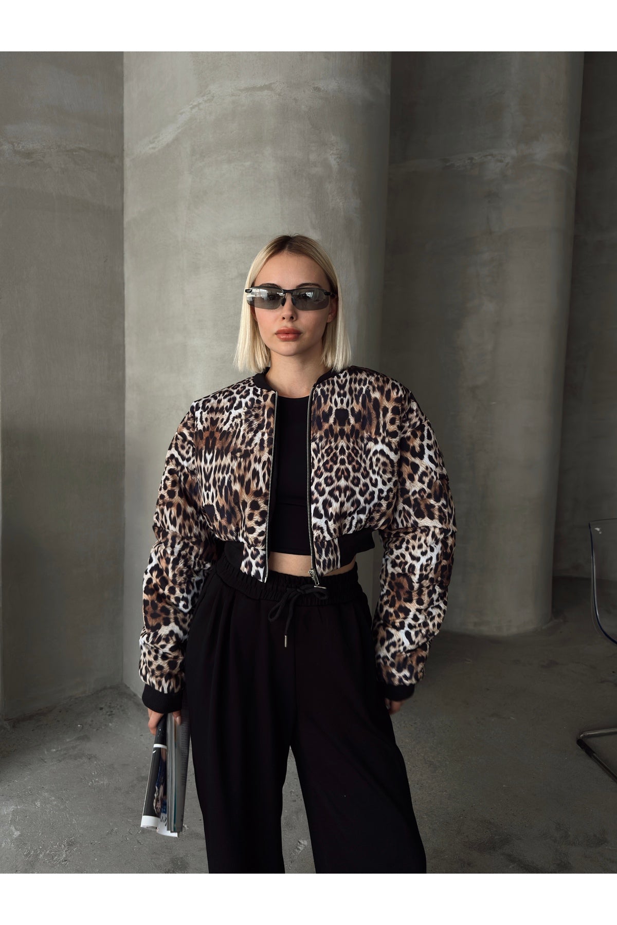 Leopard Print Crop Jacket