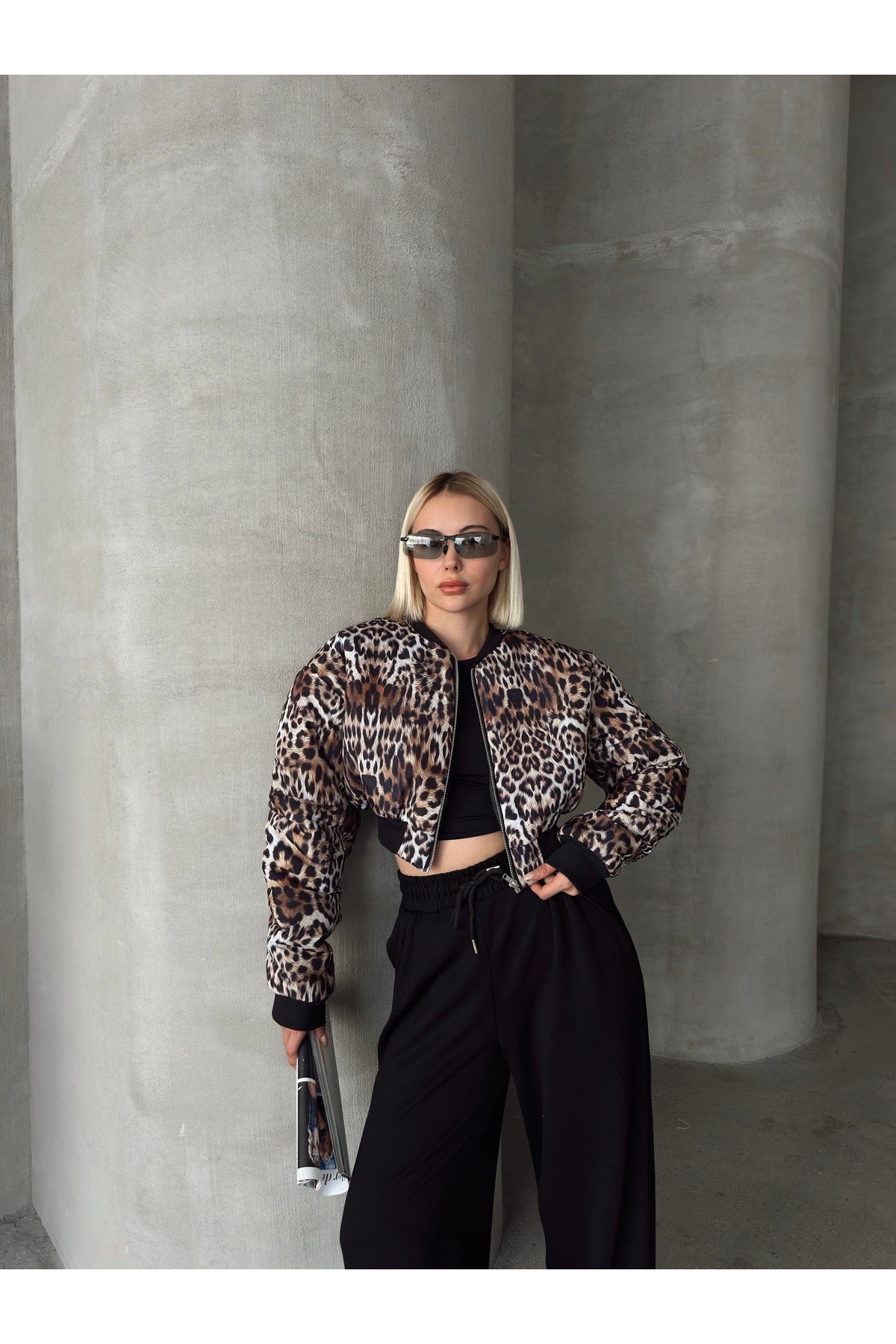 Leopard Print Crop Jacket