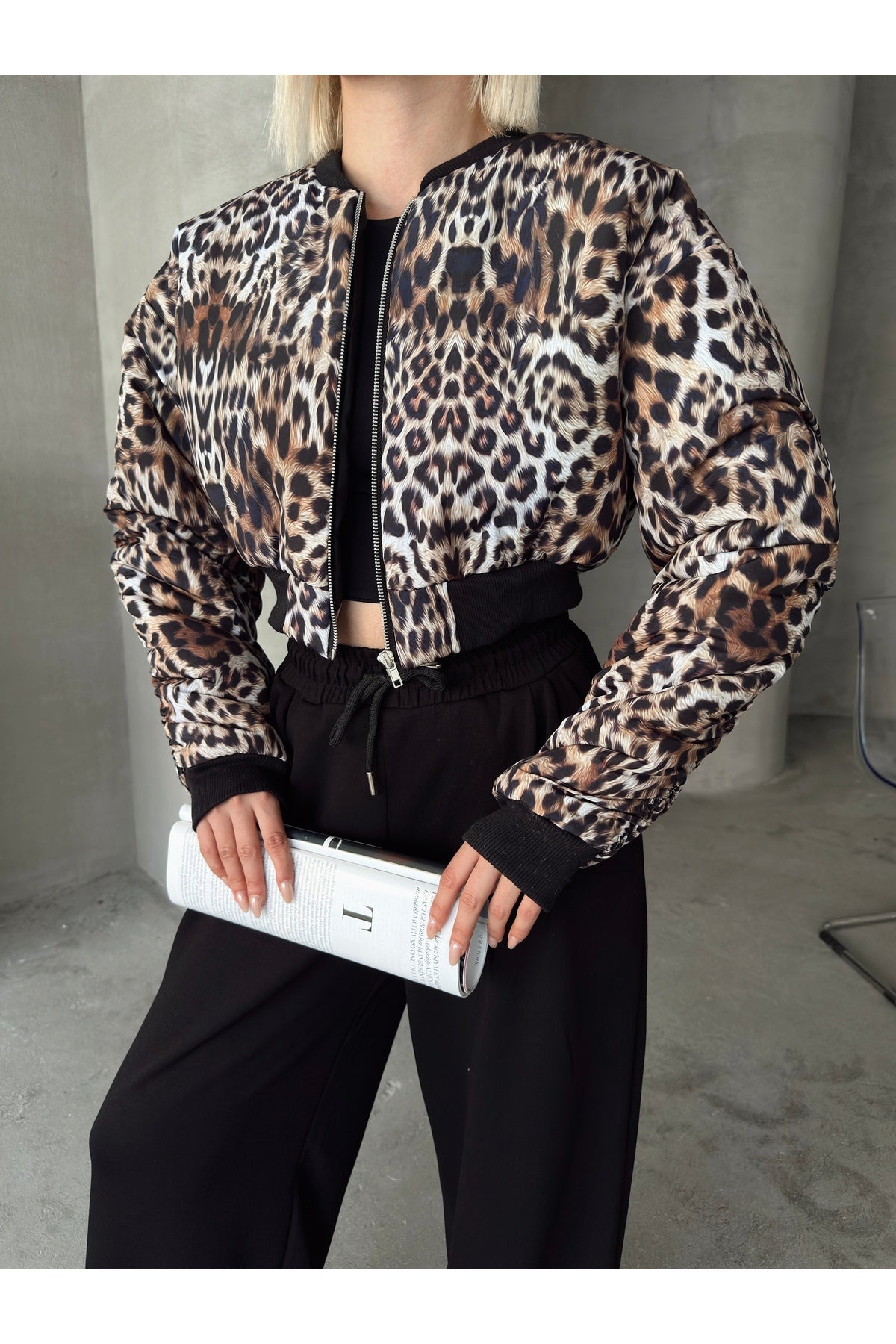 Leopard Print Crop Jacket