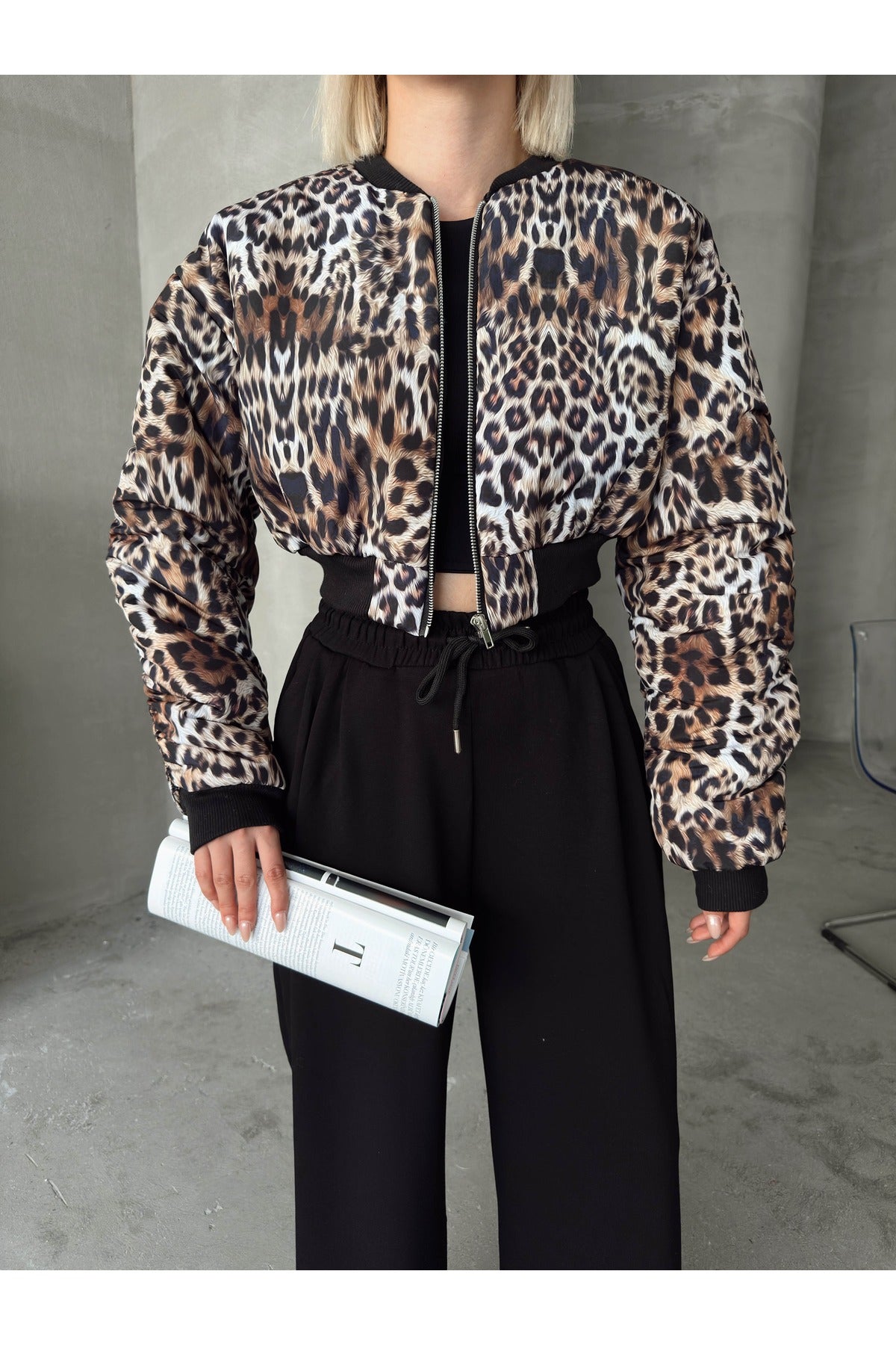 Leopard Print Crop Jacket