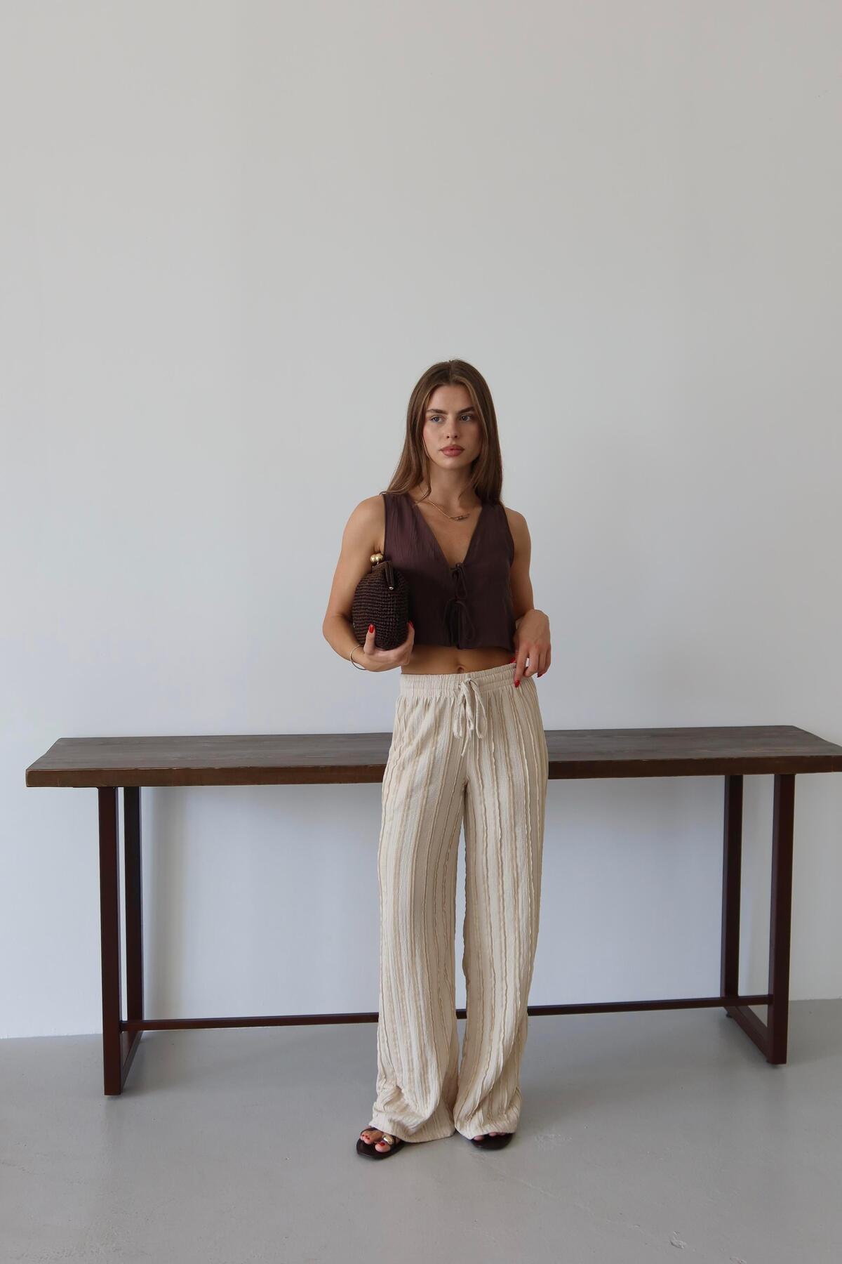 Fringed Relaxed Fit Summer Pants