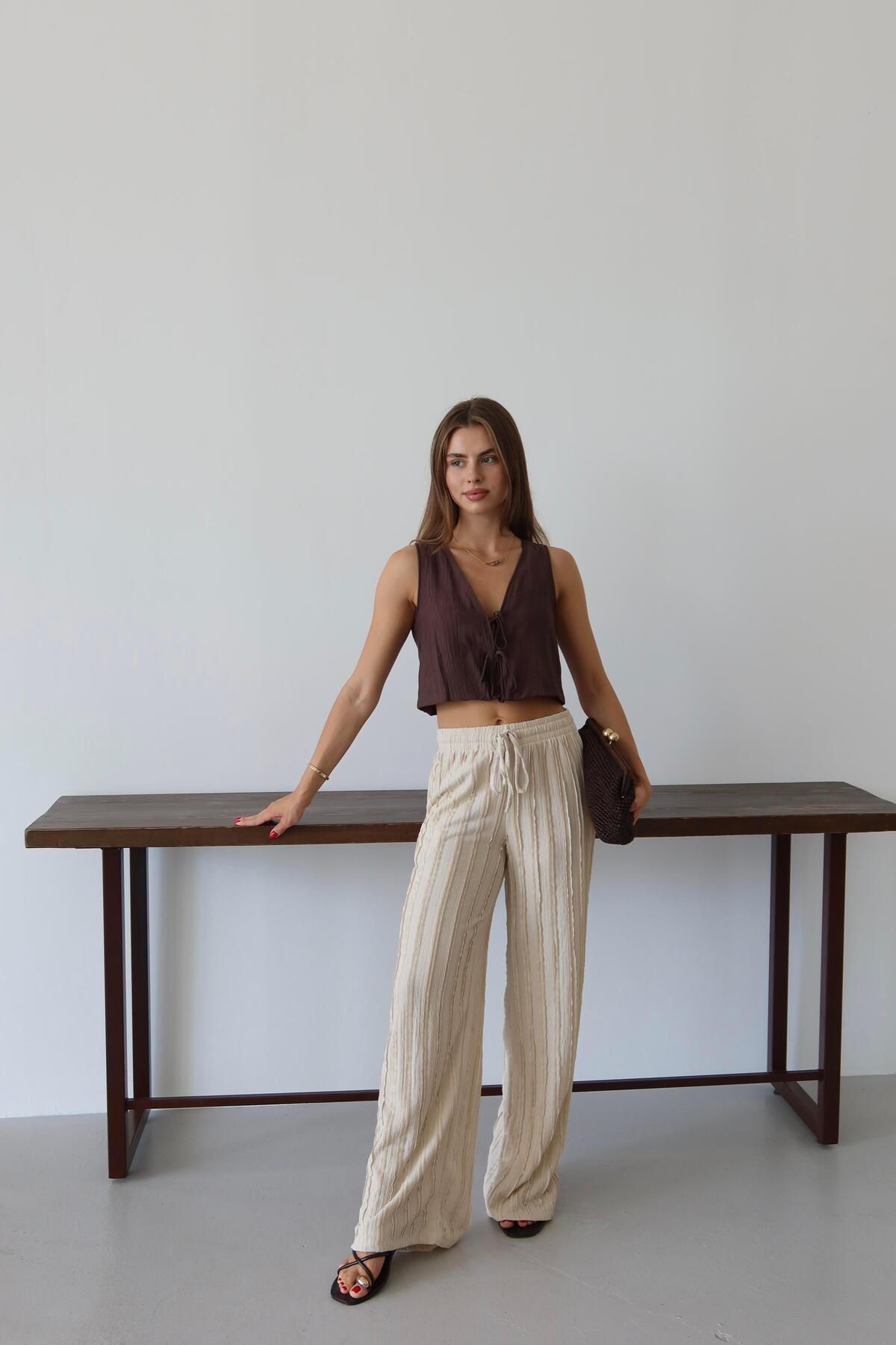 Fringed Relaxed Fit Summer Pants