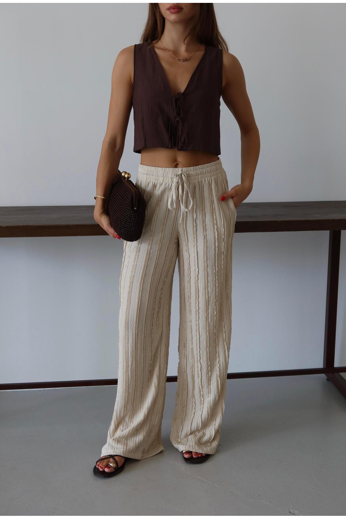 Fringed Relaxed Fit Summer Pants