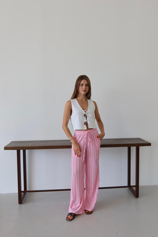 Fringed Relaxed Fit Summer Pants