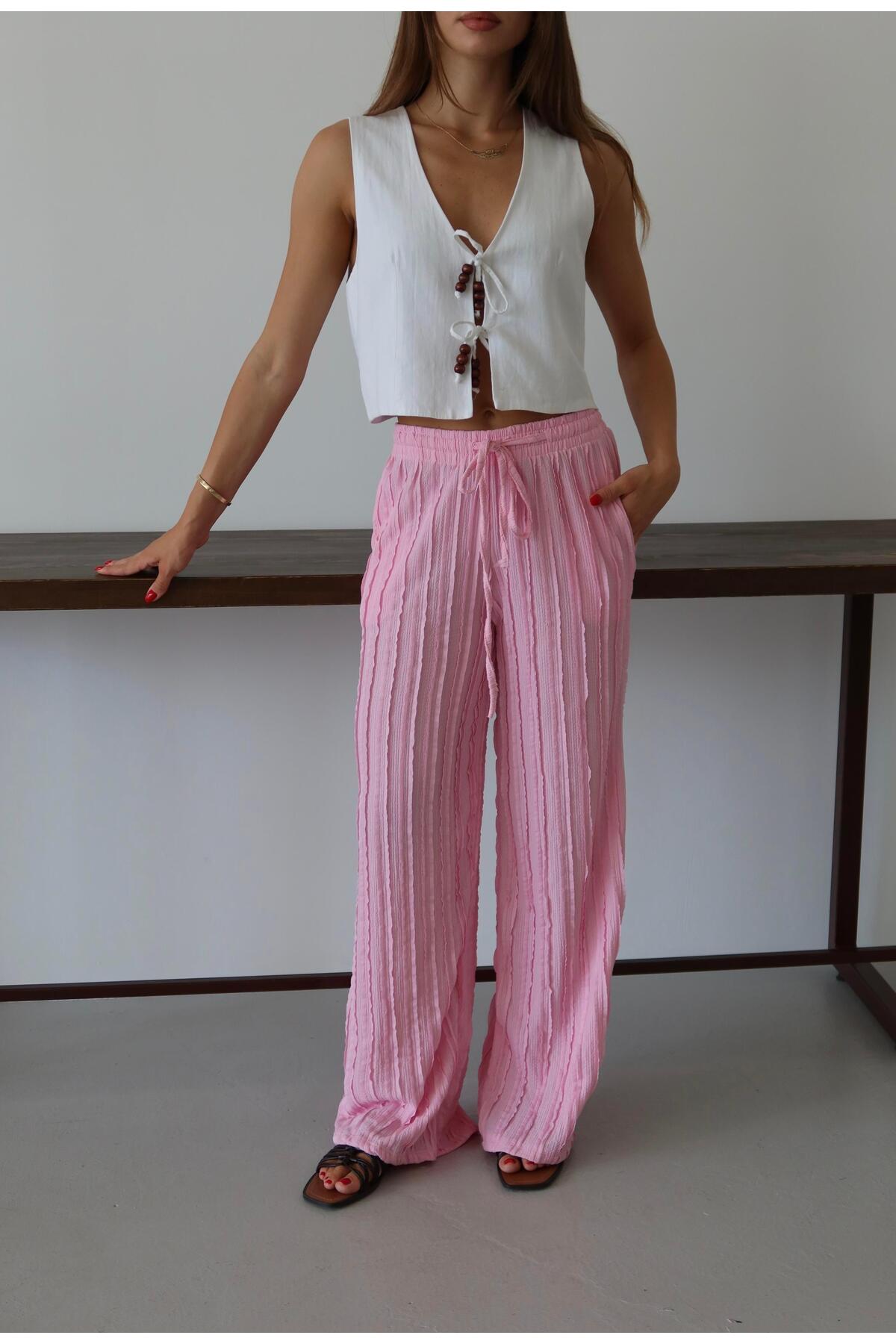 Fringed Relaxed Fit Summer Pants