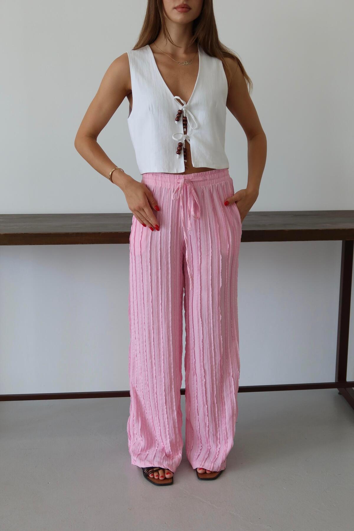 Fringed Relaxed Fit Summer Pants
