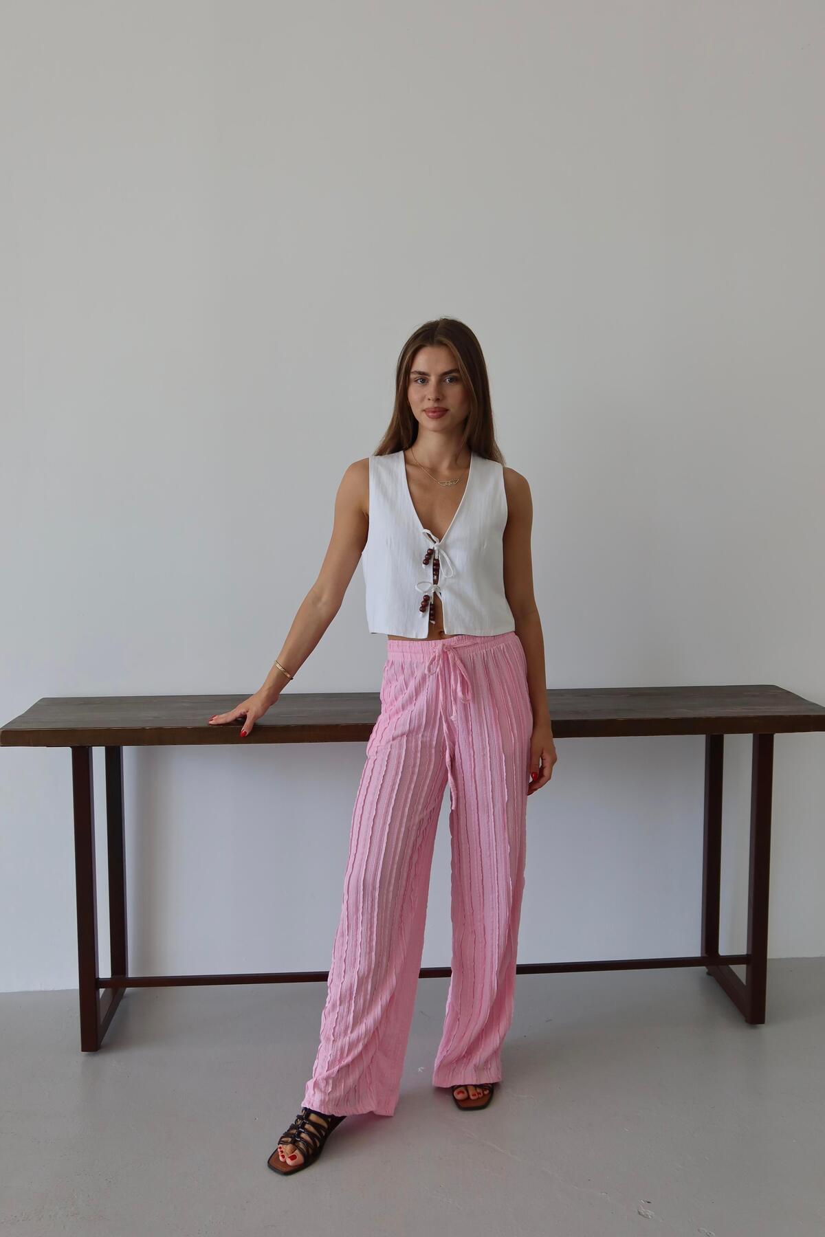 Fringed Relaxed Fit Summer Pants