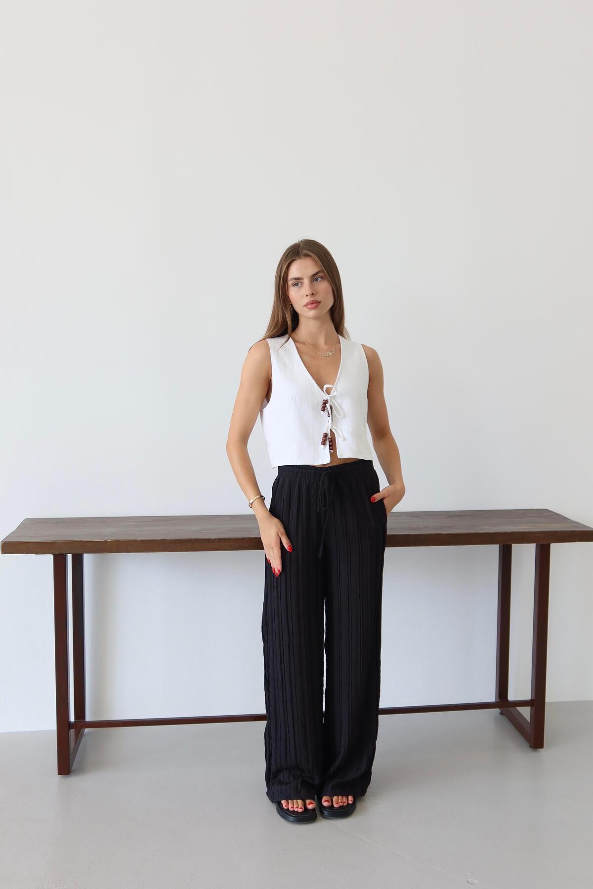 Fringed Relaxed Fit Summer Pants