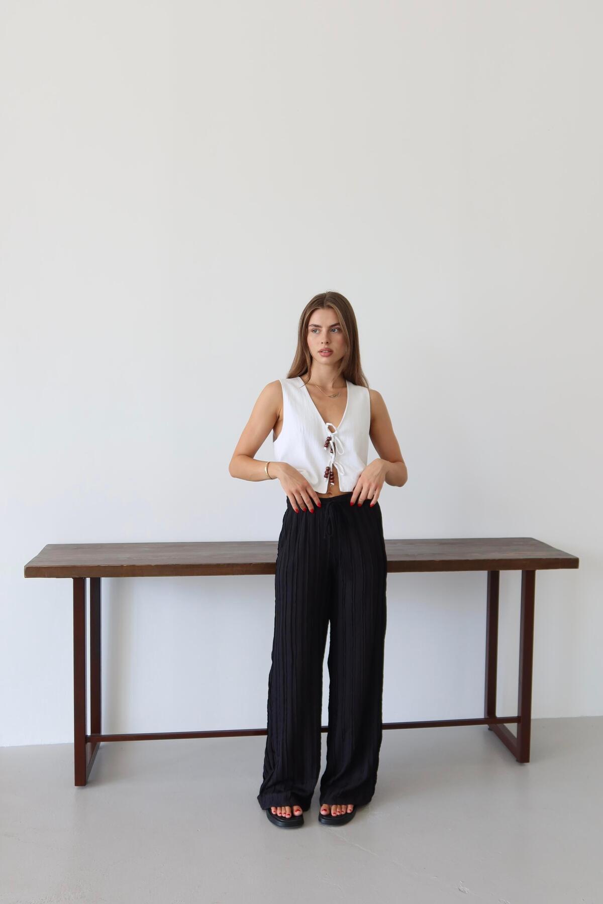 Fringed Relaxed Fit Summer Pants