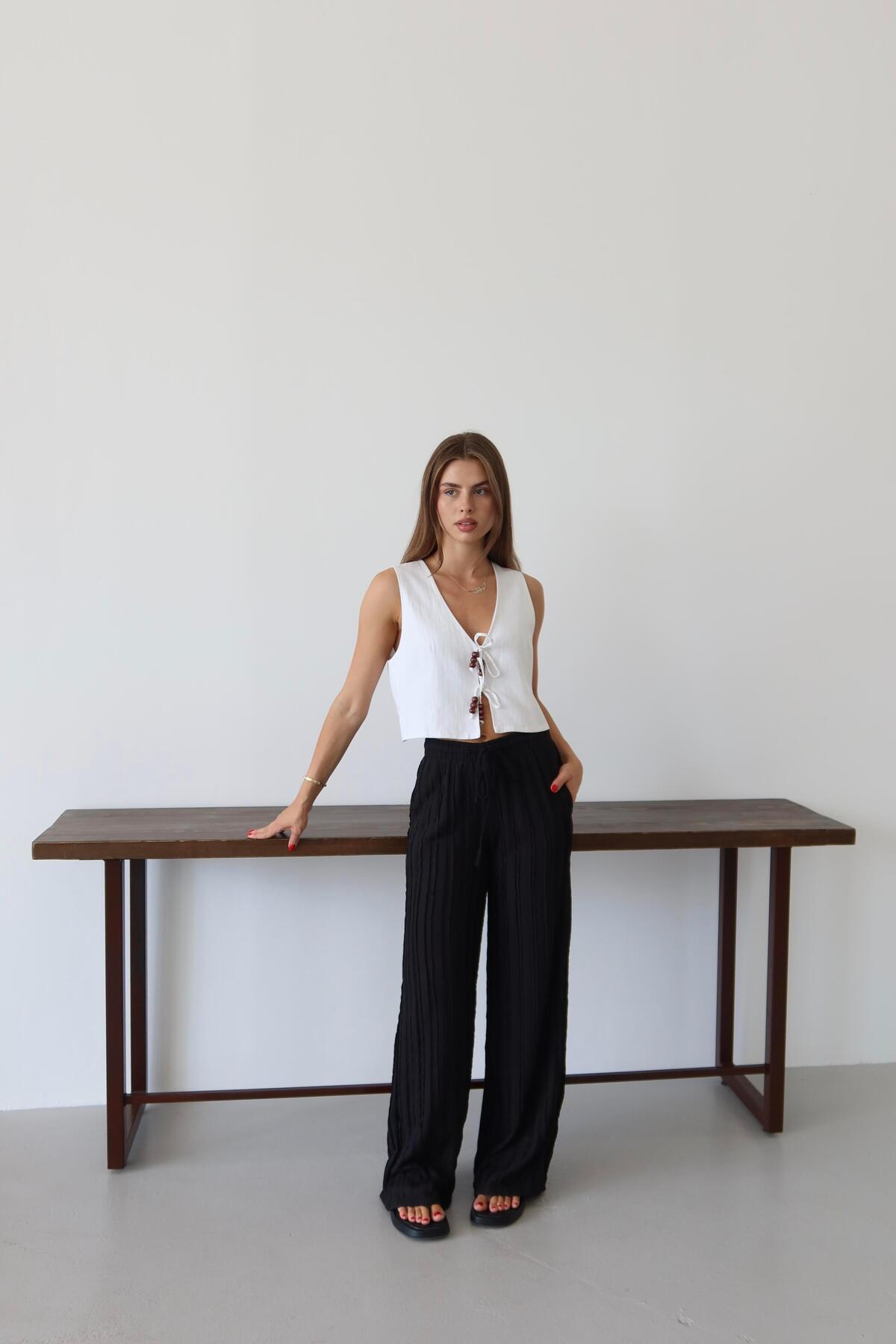 Fringed Relaxed Fit Summer Pants