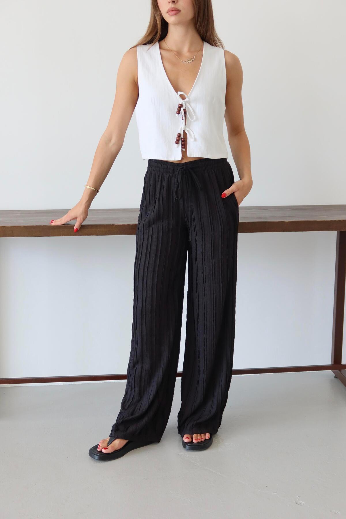 Fringed Relaxed Fit Summer Pants