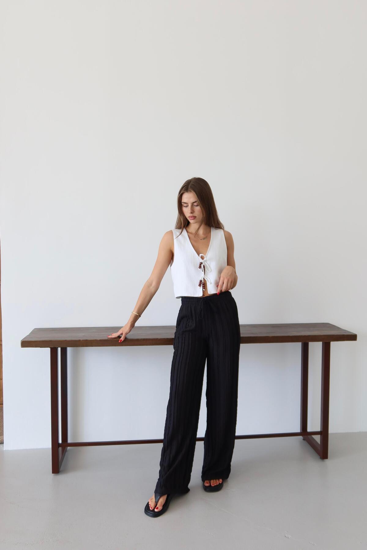 Fringed Relaxed Fit Summer Pants