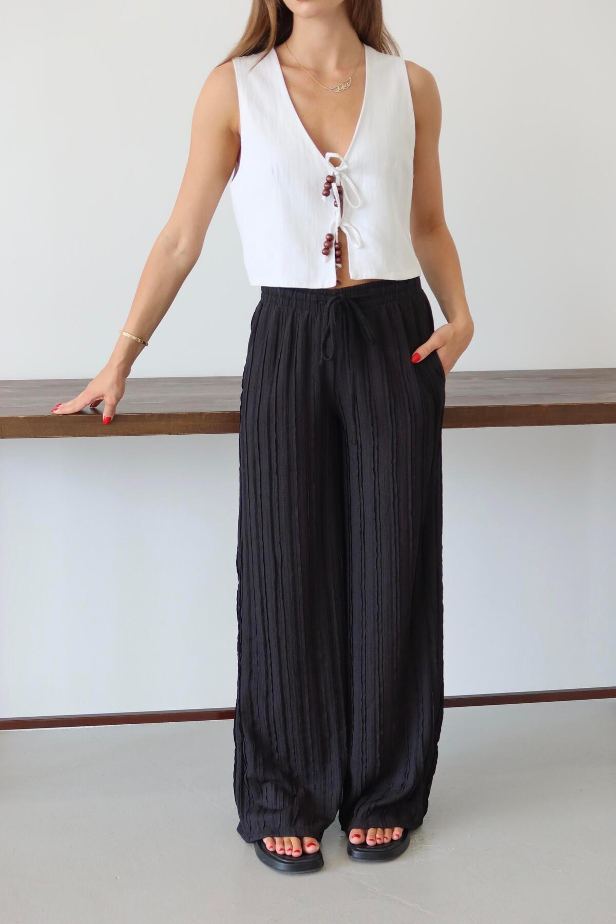 Fringed Relaxed Fit Summer Pants
