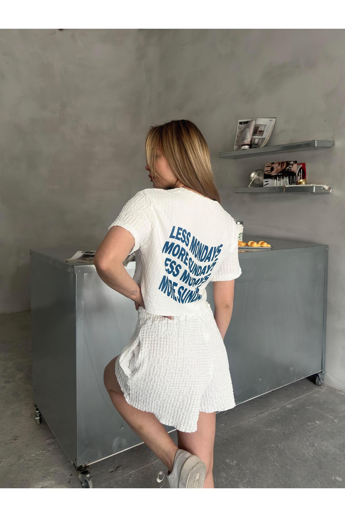 Relaxed Fit Textured Shorts Set