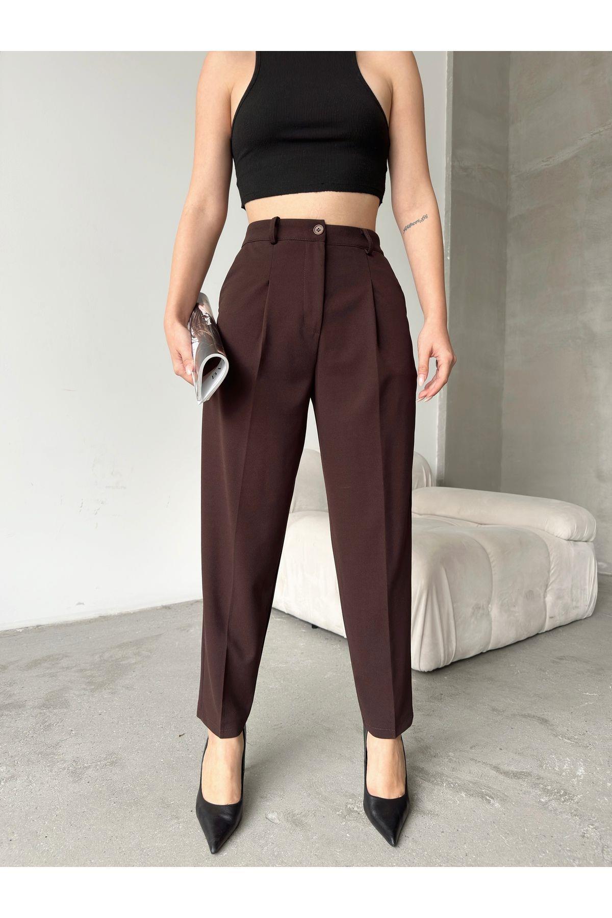 Scuba Fabric Tapered Pants