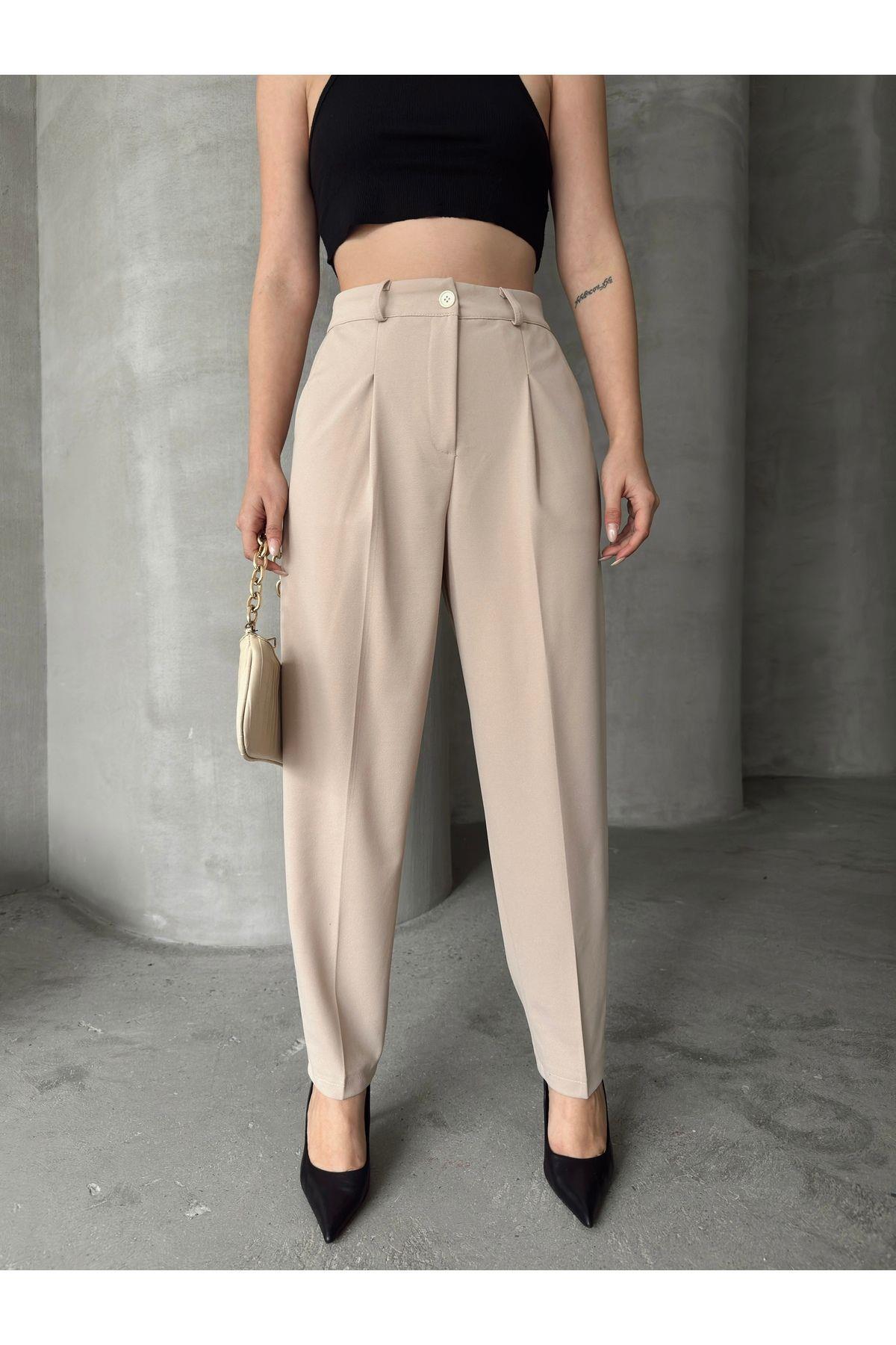 Scuba Fabric Tapered Pants