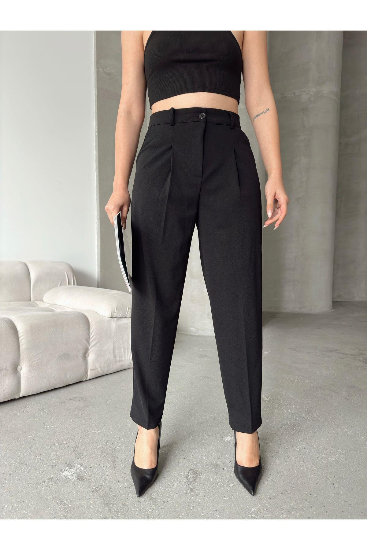 Scuba Fabric Tapered Pants